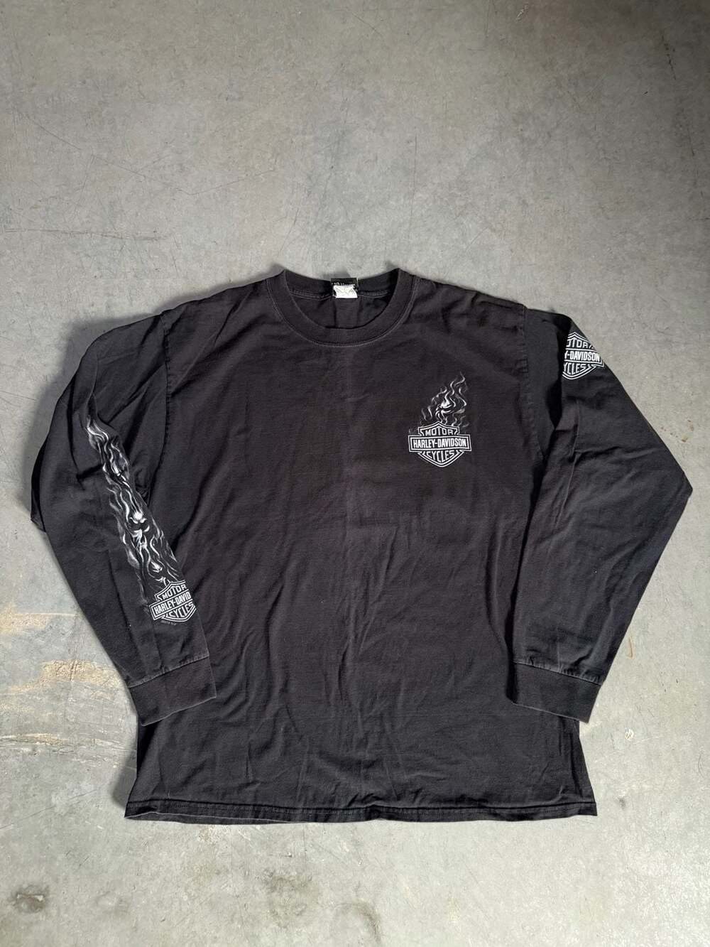 Harley Davidson Gowanda Long Sleeve Shirt Size L Black